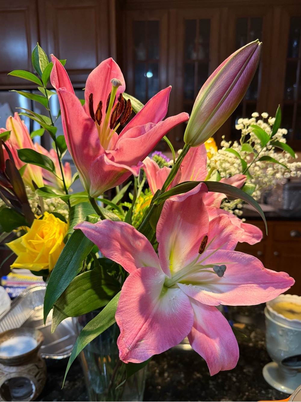 Pink Lily Bouquet Home Accent - Brand